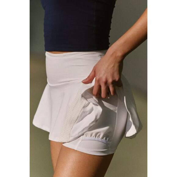 free people white pleats and thank you mini skort - size large - Picture 2 of 8
